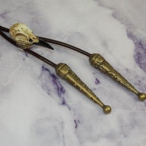 Dainty Raven Skull Bolo Tie Unique Rockabilly goth cottagegore hallween …